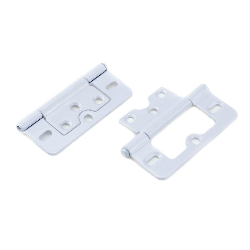 Wealrit 4 pcs White Non-Mortise Hinges Metal Door Hinges Heavy