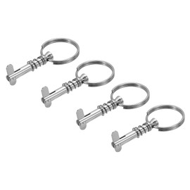 PATIKIL 316 Stainless Steel Quick Release Pin 4 Pack Bimini Top Pin Usable Length 1.18", Total Length 1.65", Dia 0.25" Boat Marine Hardware with Drop Cam & Spring for Deck Boat Bimini Top