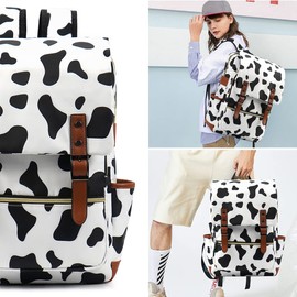 HUHUTU Vintage Laptop Backpack School Bag College Daypack Slim Commuter Backpack Fits 15.6 inch Laptop Cow