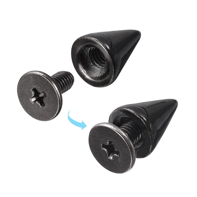 QUARKZMAN 100 Sets Punk Rivets Decorative Cones Tips Rivets 7