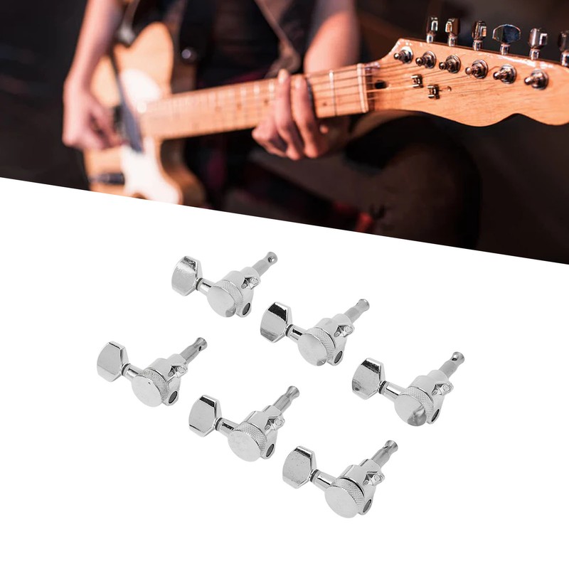 6 Set Tuning Pegs Electric Guitar Machine Heads Tuners Parts