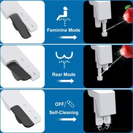 Bidet Attachment for Toilet – ABS Cold Water Sprayer with Black Dial and Dual Nozzles, White Body, Easy Installation, Hygienic Toilet Attachment for Women and Men, Modern Bathroom Fit