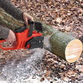 GMSLuu Electric Cordless Chainsaw，800W Battery-powered Chain Saw Electric Chainsaw Electric Power Chainsaw for Wood Cutting Tree Trimming Gardening Camping.