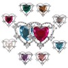 VILLFUL 10pcs Heart Shape Rhinestone Nail Charms for Nail Art