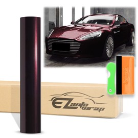 12"X60" (1FTx5FT) Rose Black Premium Super Gloss Metallic Glossy Sticker Decal DIY Car Auto Vehicle Vinyl Wrap Air Release Bubble Free Self Adhesive Peel and Stick Free Tool Kit