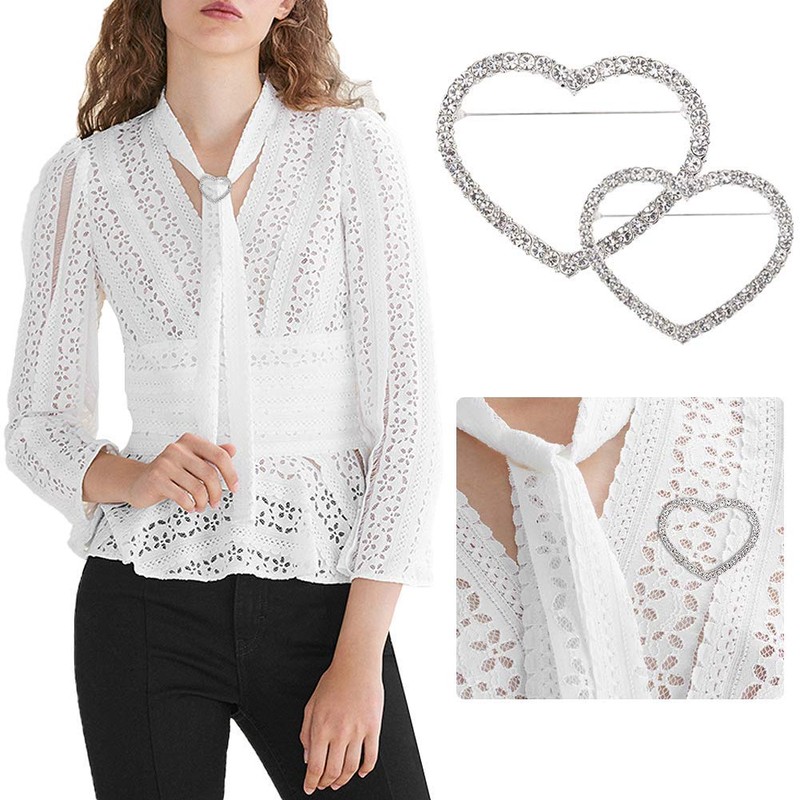 Joyci - Broche Redondo de 2 Piezas con Diamantes de