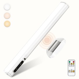 bravzurg Rechargeable Magnetic LED Light Bar with Remote, Under Cabinet Lighting Wireless, Battery Powered Operated Wall Strip Lights, Dimmable Desk Lamp for Mirror Counter Bathroom Indoor - White