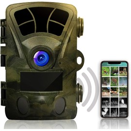 RexingUSA Woodlens H2-4K Wi-Fi Trail Camera, 20MP CMOS Motion Sensor, Ultra Night Vision, 512GB, AV Output, 12-Month Standby, for Hunting and Wildlife Monitoring