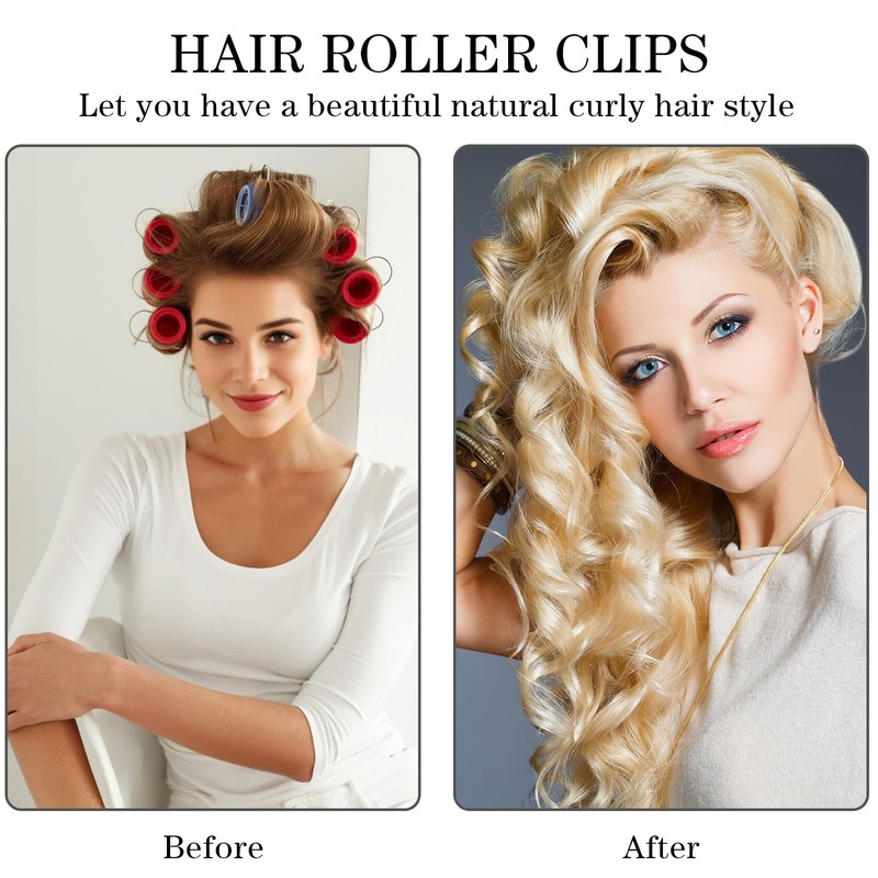 Nogeqi 24 Pcs Hot Roller Clips,Hot Curler Clips Replacement Kit