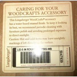 Longaberger WoodCrafts 5" Round Keeping Basket-Warm Brown-NEW!!!
