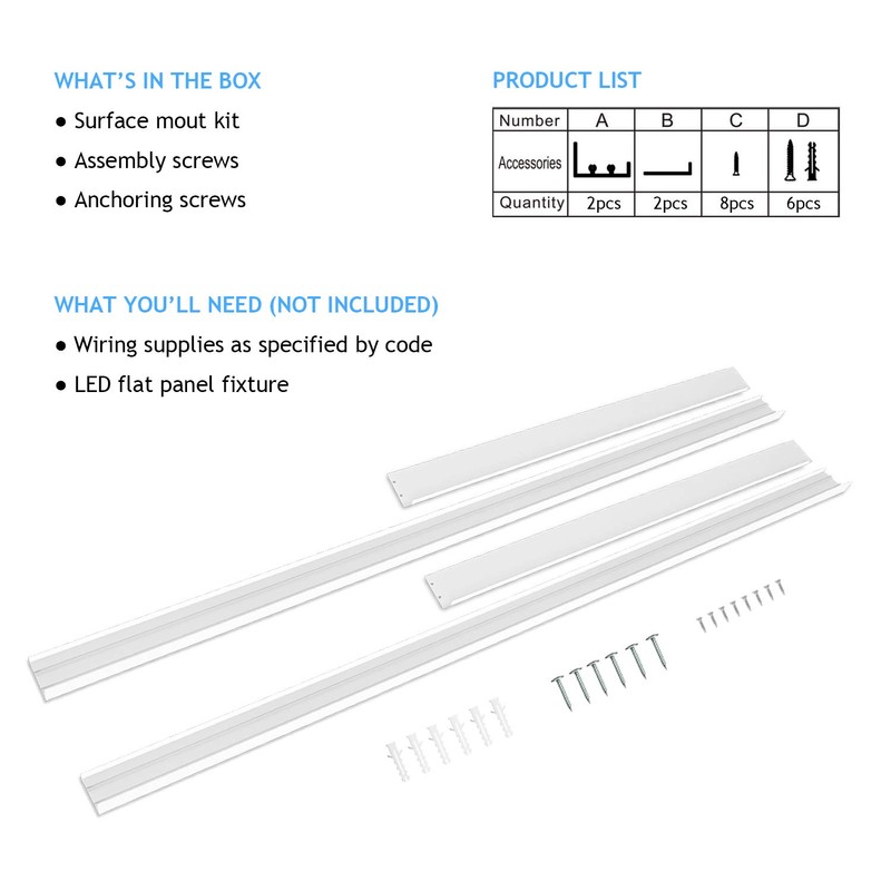 VocgoUU 10 Pack 2x4 Surface Mount Kit Aluminum Frame for