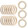 Uenhoy 15 Pcs 60mm/2.36" Natural Wood Rings, Unfinished Wooden Rings
