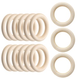 Uenhoy 15 Pcs 60mm/2.36" Natural Wood Rings, Unfinished Wooden Rings for DIY Craft, Macrame Rings, Jewelry Making