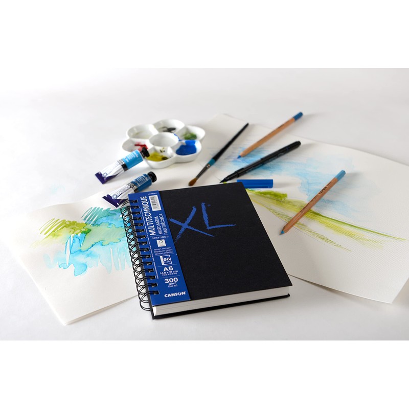 CANSON XL Textured Mixed Media 300gsm A5 Medium Grit Spiral