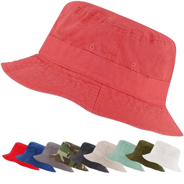 Bucket Hat for Kids and Adults Garment Washed Cotton Lightweight