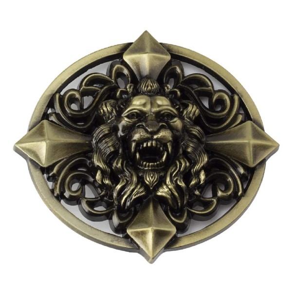 Longcreek Lion Belt Buckle Men Cross Lion Belt Buckle Celtic