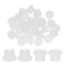 UXCELL 30pcs Heat Resistant Silicone Flush Type Fastener Hole Cover Plugs for 6.2mm (1/4 Inch) Hole, Round Snap Locking Tubing Plugs for Furniture Cabinet, White