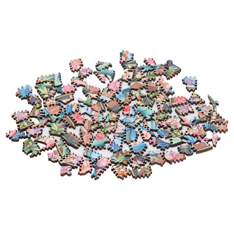 100 Piece Wooden Animal Jigsaw Puzzle Round Shaped Educational Hand