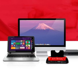 Retoo Hard Drive Docking Station USB 3.0, SATA IDE 2.5" & 3.5" HDD SSD, Offline Cloning, OTB Backup, Card Reader, Plug & Play, LED Display, External Power Supply, Compatible with Windows 7/8/8.1/10