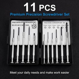 11 PCS Mini Screwdriver Set, Small Screwdrivers of Flathead and Phillips, Screwdriver Sets for Glasses, Watch, Phone, Toys, Computer Repair