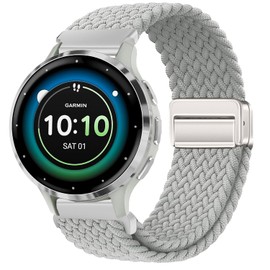 Issinlky Nylon Braided Band for Garmin Venu 2S/3S/Vivomove 3S/Vivoactive 4S, 18mm Elastic Strap for Fossil Ladies Gen 5E/Q Venture HR Gen 4/Withings Steel HR 36mm
