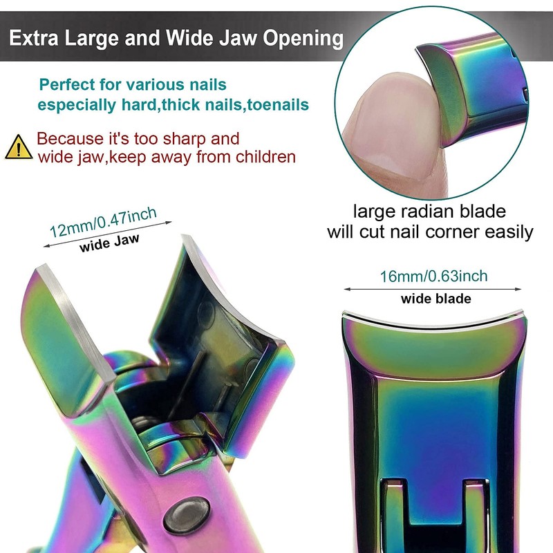 VOGARB Nail Clippers For Thick Nails Large Wide Jaw Opening