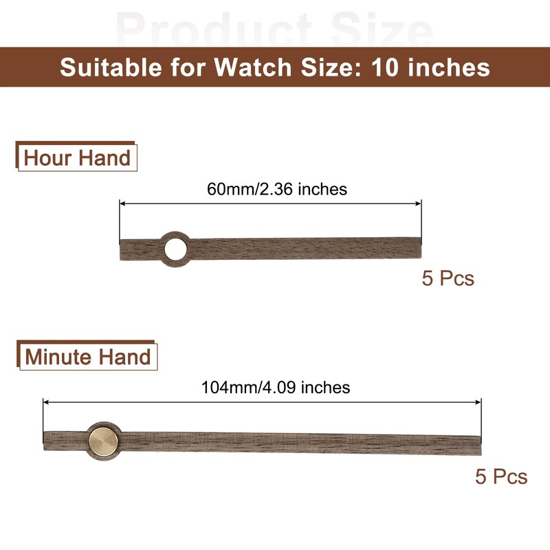 sourcing map 5 Set Wooden Clock Hands Only,Walnut Wood Clock