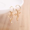 5 Pairs Bow Earrings, Gold Stainless Steel Ribbon Bowknot Earrings