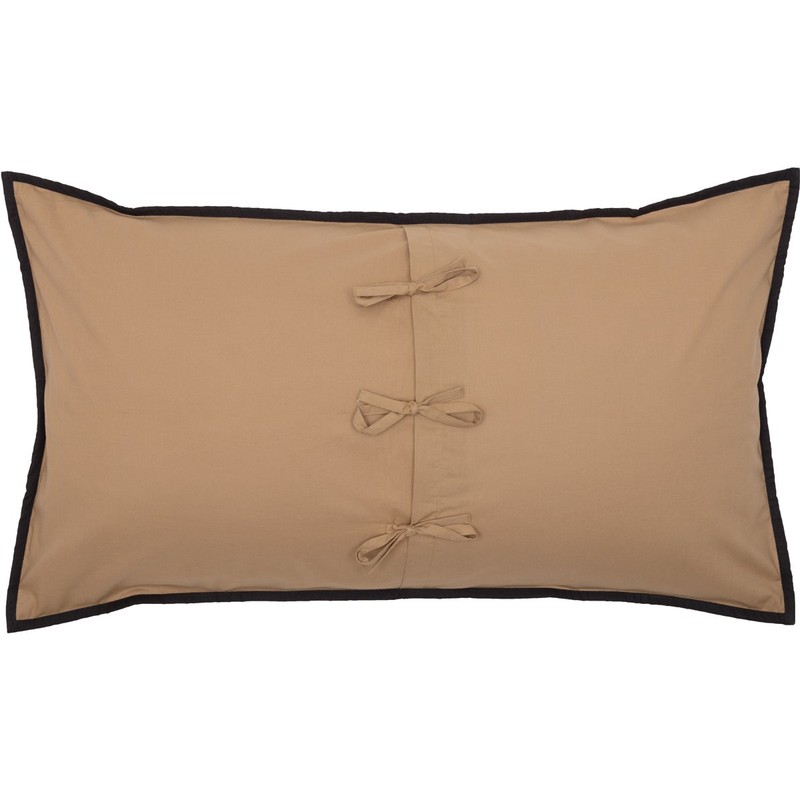 VHC Brands Primitive Bedding Black Check Star Sham, King