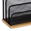 Relaxdays Desk Set 2-Piece Metal Letter Stand and Pen Holder,