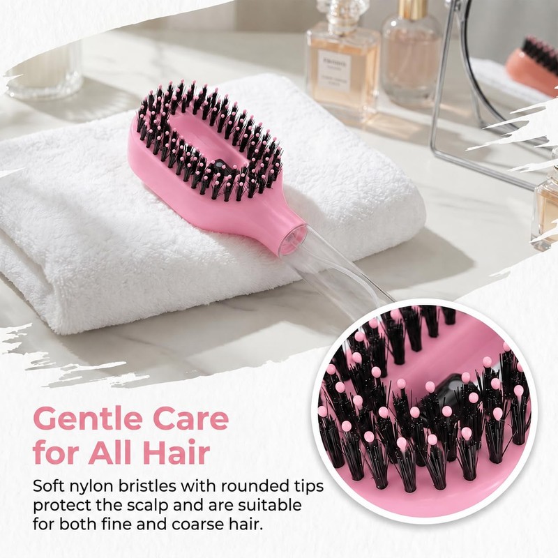 Hair Brush with Water Spray, 2-in-1 Detangling Brush for Curly