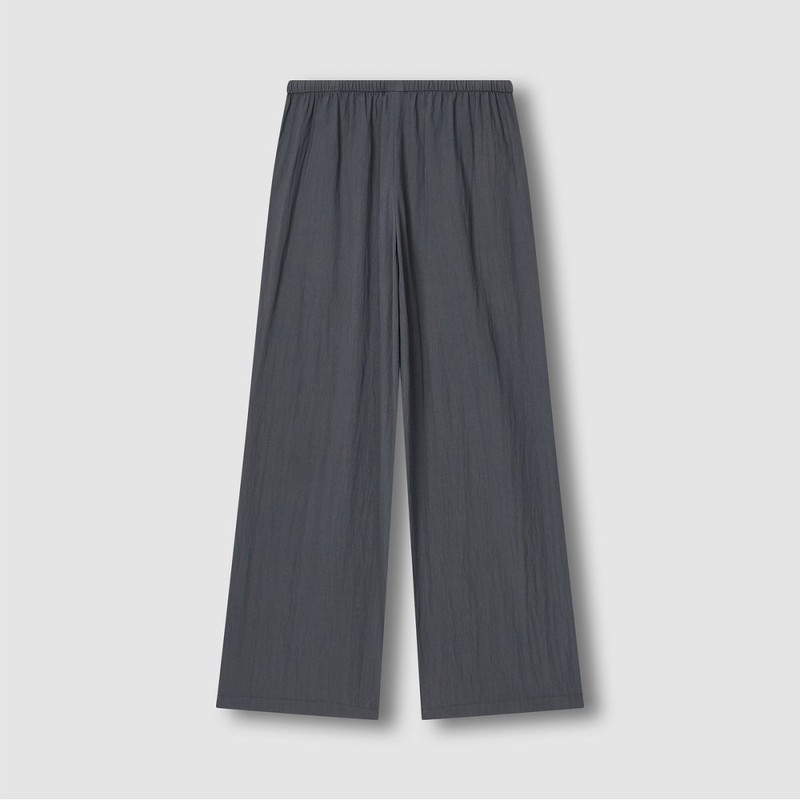 JAJU [JAJU] Women's Crinkle String Wide Pants_Charcoal