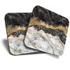 Great Coasters (Set of 2) Square/Glossy Quality Coasters/Tabletop Protection for