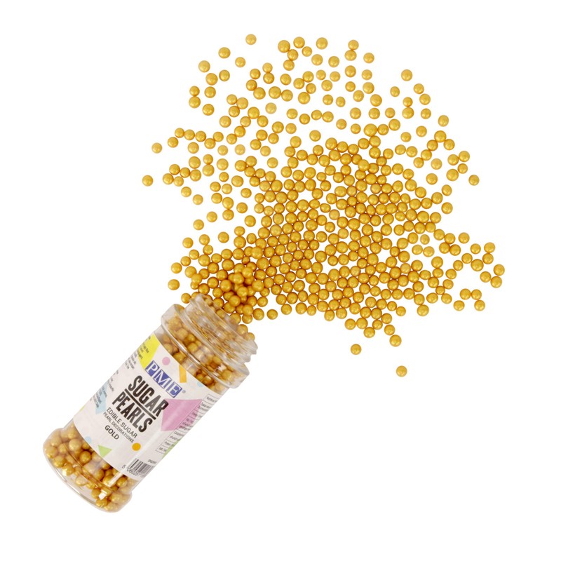 PME Sugar Pearls, Gold, 4 mm, 60 g