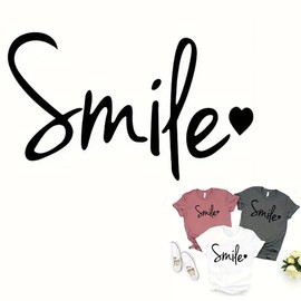 Christmas Heart Smile Letter Iron On Transfers for T-Shirts Rub on Transfers Stickers Vinyl Ready to Press Stickers Iron on Decals for T-Shirts Clothing Hoodie Jeans DIY Crafts