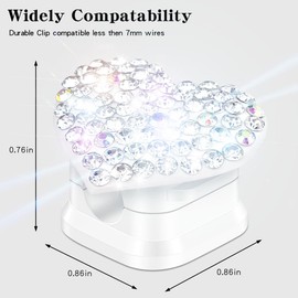 Mifoneix Bling Cord Organizer Holder,Heart Shape Magnetic Cable Clips with Strong Adhesive，Desk Cable Holder & Phone Charging Cords Wire Management for Home,Office,Car,Nightstand (White 4 Pack)