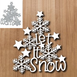 Vintage Snowflake Christmas Tree Metal Die Cuts, Merry Christmas Tree Cutting Dies Cut Stencils for DIY Scrapbooking Decorative Embossing Paper Scrapbooking Card Making