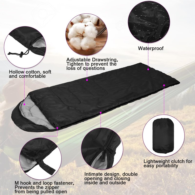 Macarrie 4 Pcs Bulk Sleeping Bags for Homeless Donation Shelter
