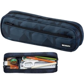 LIHITLAB Large Capacity Zipper Long Pencil Case For School Office College, Big Capacity Pencil Bag Holder Adults Teen Boys Girls, Travel Cosmetics Storage, Black Camo (A7552-134)