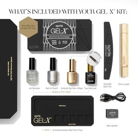 Aprés Gel-X® Nail Extension Starter Kit (Natural Almond Short) | Professional Kit, 14 Sizes with Half Sizes, Soft Gel-X Tips, HEMA/TPO-Free System for Sensitive Nails