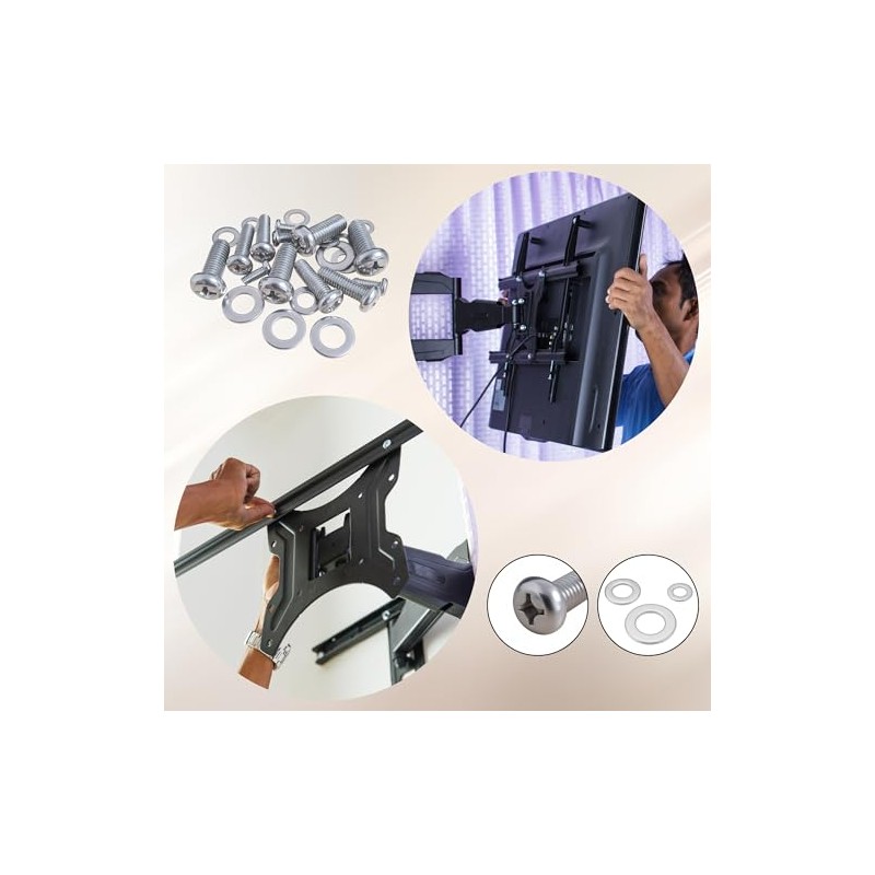 Universal TV & Monitor Mounting Hardware Kit – 24pcs M4,