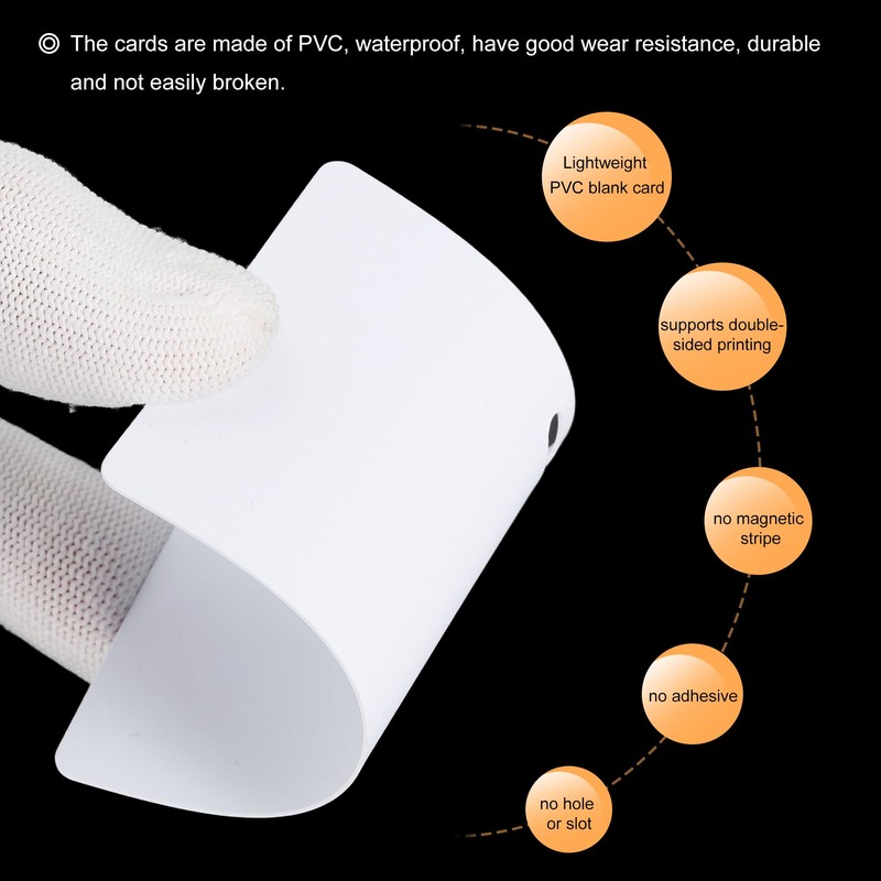 sourcing map 200 Pack Blank PVC Cards 20mil ID Blank