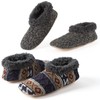 Cozylook 2-Pack Men's Soft Sole Slippers, Cozy Fuzzy Sock Shoes