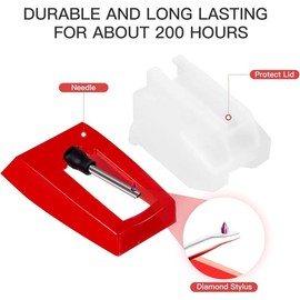 Record Player Needle,  4 count Diamond Stylus Replacement for Suitcase Turntable, Phonograph, LP Vinyl Player - Color: 4pcs