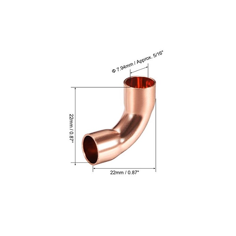sourcing map 90 Degree Copper Elbow Copper Pipe Fitting Connector