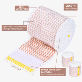 Elastic Bandage Wrap Compression Bandages 6PCS Cotton Elastic Bandage Wrap Roll with Closure for Injury Recovery and Sport Support