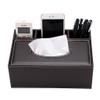 Sumnacon Tissue Box PU Leather Rectangle Dispenser with 3 Compartments