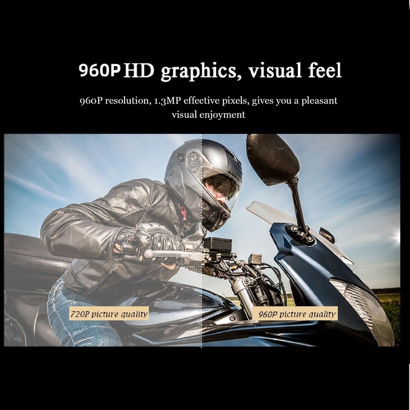 Motorcycle Helmet Camera, HD Helmet Camcorder with 170° Wide Angle,