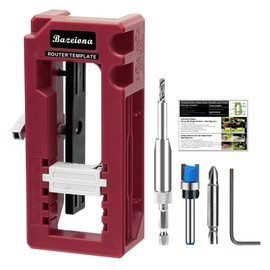 Door Hinge Jig, Door Hinge Mortiser for Router, Length 3” to 5” and Thickness 1/4” or 5/8” Hinges (Red)