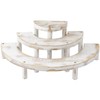 MyGift 3 Tier Cupcake Stand Whitewashed Wood Semicircle Dessert and